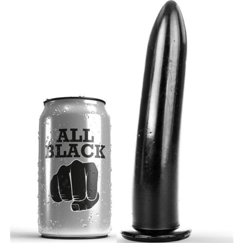 Dildo ALL BLACK 20 cm | Hladký silikonový dildo