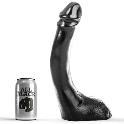 Dildo ALL BLACK 29 cm s realistickým tvarem