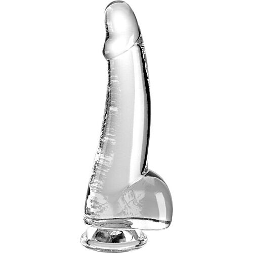 Dildo King Cock Clear 15.2 cm s realistickým designem