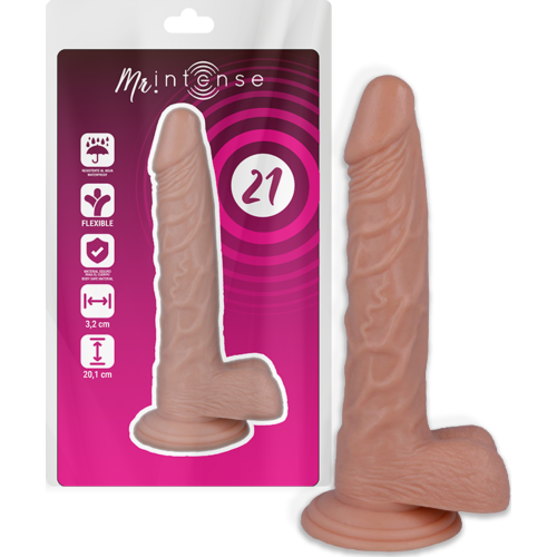 Dildo MR. INTENSE 21 cm s přísavkou a realistickým dotekem