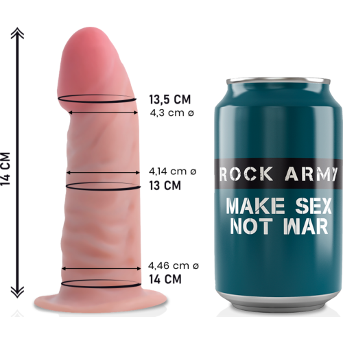 Dildo Rock Army Tiger 14 cm - Dvojitá hustota pro realistické pocity
