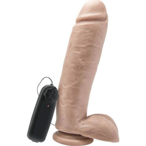 Dildo vibrátor GET REAL 25,5 cm s ovládáním na kabelu