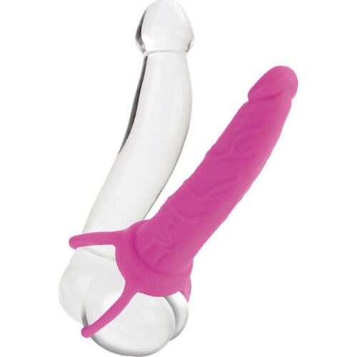 Dildo s postrojem CalExotics Dual Penetrator pro dvojitou penetraci