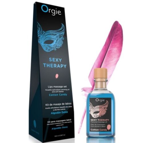 Olej Orgie Lips Massage Kit Cotton Candy 100 ml s hřejivým efektem