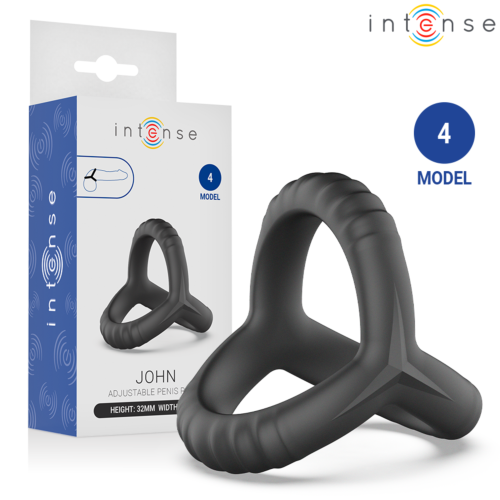 Kroužek na penis INTENSE JOHN ADJUSTABLE TRIPLE MODEL 4