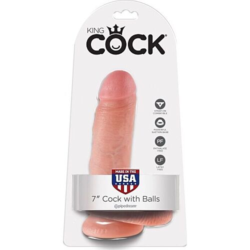Dildo King Cock 7 cm s realistickým dotekem a varlaty