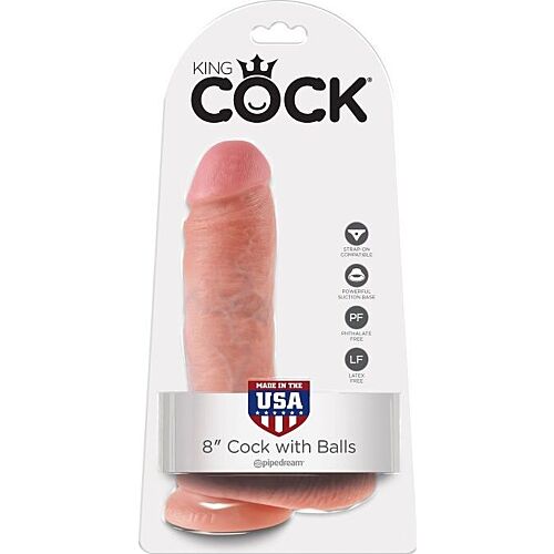 Dildo King Cock 8 s realistickým dotykem a varlata