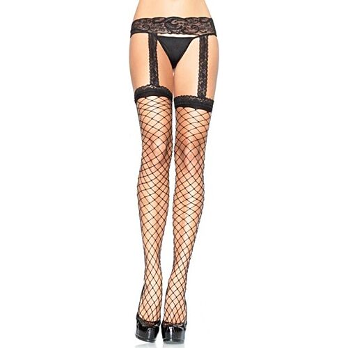 Fishnet Stockings with Lace Garter by Leg Avenue