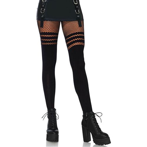 Ponožky Leg Avenue bez švů a s designem v síti