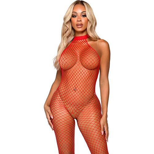 Bodystocking Leg Avenue Le Frivole s halter krkem