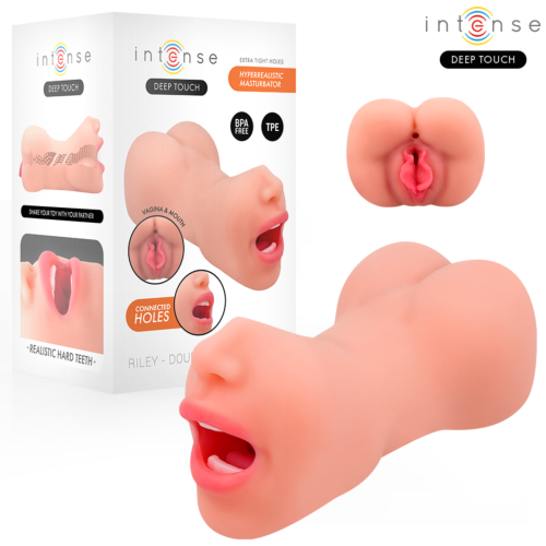 Masturbátor INTENSE BODIES RILEY Dvojité ústa a vagina