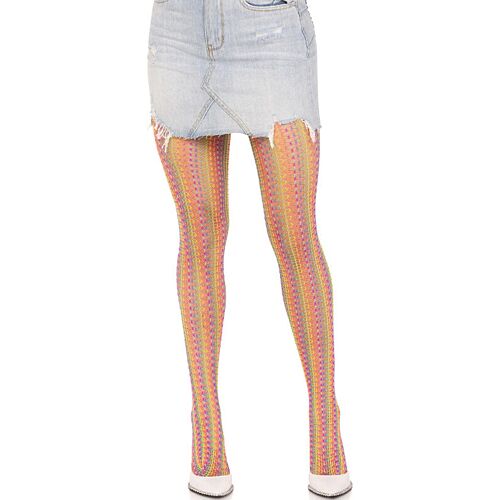 Dámské punčochy Leg Avenue Multicolor s duhovým vzorem