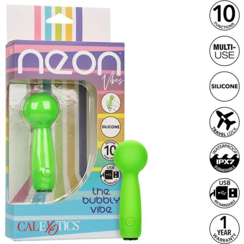 Masážní zařízení CALEXOTICS Neon Vibes Bubbly Vibe s 10 vibracemi