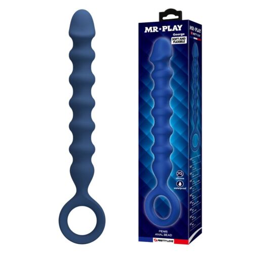 Anální kuličky a zásuvka MR PLAY Blue Silicone 28,5 cm