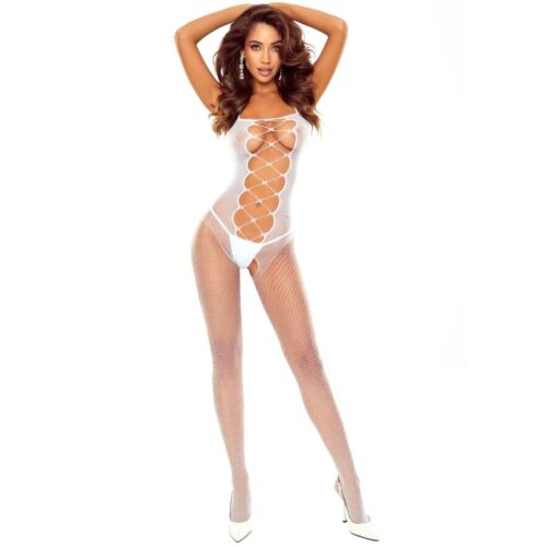 Bodystocking PASSION BS124 s krajkovým detailem