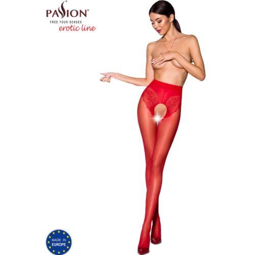 Červené punčochy PASSION TIOPEN 006 3/4 30 DEN
