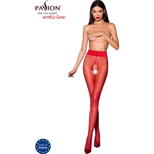Punčochy PASSION WOMAN GARTER & STOCK se svůdným otvorem