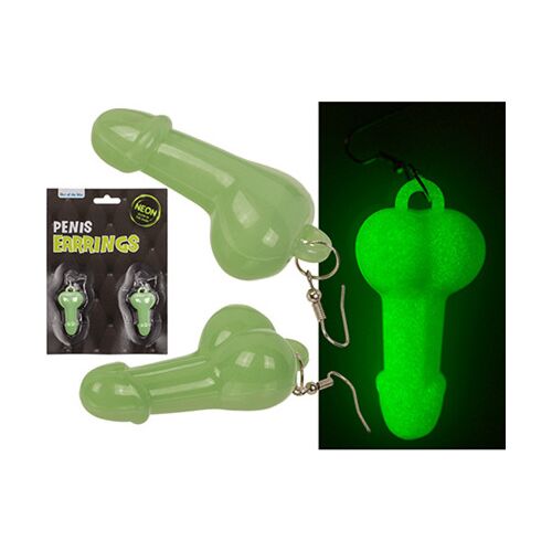 Náušnice Out Of The Blue s fluorescenčním motivem penisu