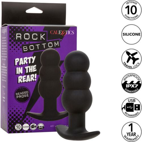 Anální plug CALEXOTICS Rock Bottom s 10 vibracemi
