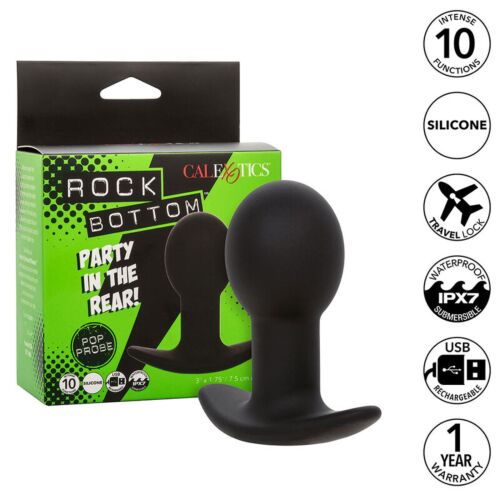 Anální plug CALEXOTICS Rock Bottom s 10 vibracemi
