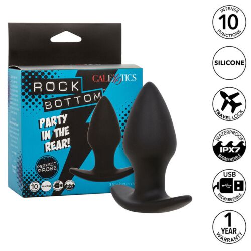 Anální plug CALEXOTICS ROCK BOTTOM s 10 vibračními módy