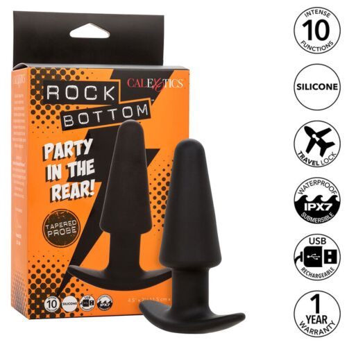 Anální plug CalExotics Rock Bottom s 10 vibracemi