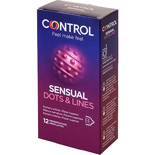 Kondomy Control Sensual Dots & Lines s extra stimulací