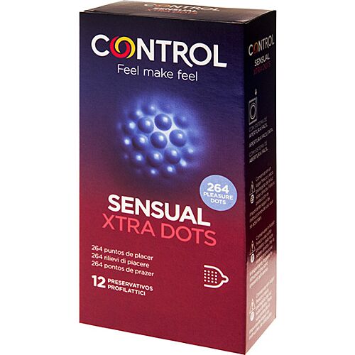 Kondomy CONTROL XTRA DOTS s texturou pro větší stimulaci