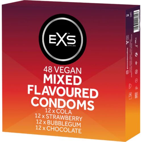 Kondomy EXS Mixed flavours 48 ks s různými příchutěmi