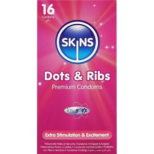 Kondomy Skins Dots & Ribs s nervurami a body
