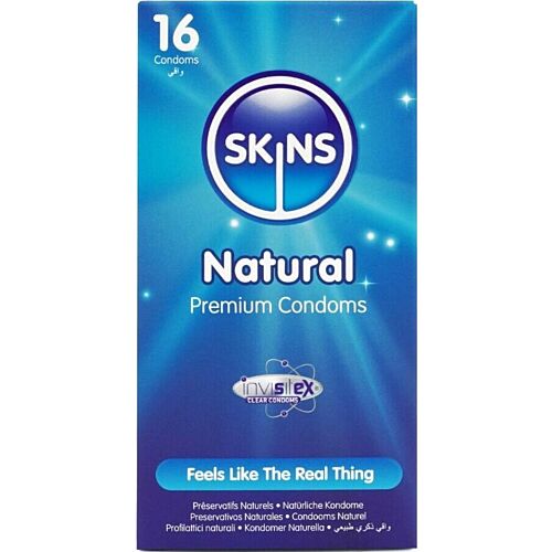 Kondomy SKINS Natural 16-Pack s pocitem druhé kůže