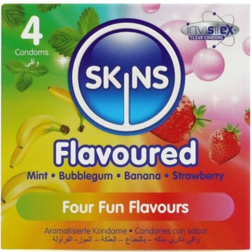 Kondomy SKINS Multi Flavors 4 balení s ovocnými příchutěmi
