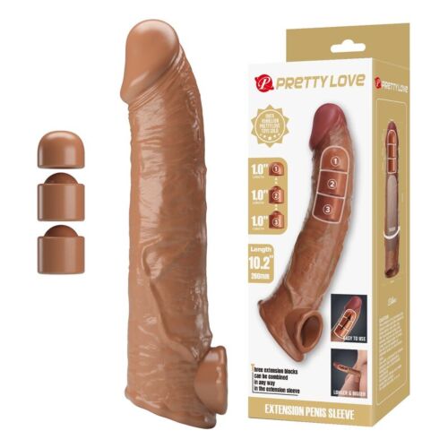 Nastavitelný návlek na penis 26 cm v přirozené barvě