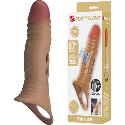 Návlek na penis Pretty Love s vibrací a ergonomickým lazem