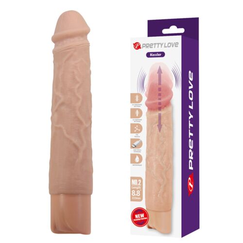Realistické vibrační dildo Pretty Love Kessler s 10 režimy vibrací a 10 přirážení 22 cm