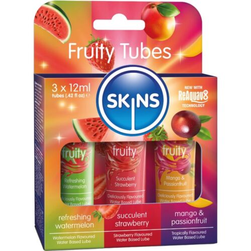 Lubrikant Skins Fruity Lube Kit s příchutěmi