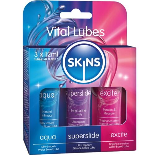 Kits Lubrikantů SKINS VITAL LUBES KIT AQUA, SUPERSLIDE & EXCITE