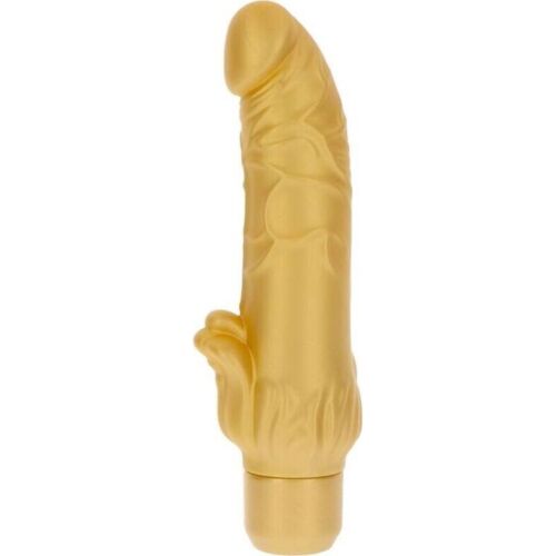Vibrátor GET REAL Gold Dicker Stim s klitorálním stimulátorem