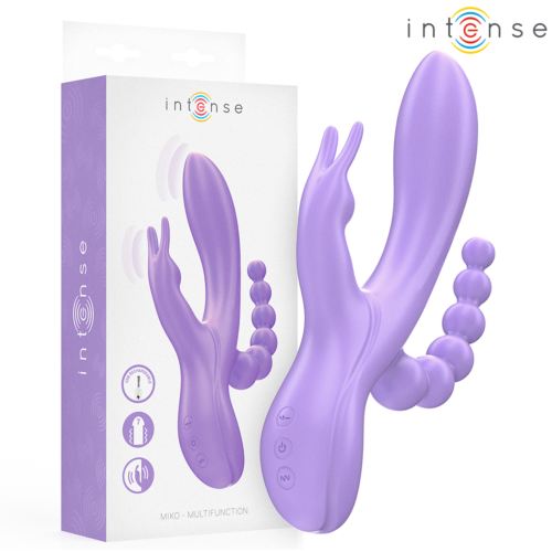 Trojitý vibrátor INTENSE HIGH TECH MIKO s klitorisovým a análním stimulátorem