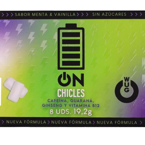 Chicle WUG GUM WUG ON s kofeinem a guaranou