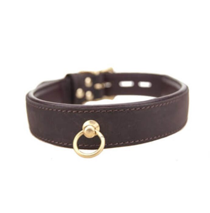 Omezení Bound Nubuck Leather Choker s O-kroužkem Omezení Bound Nubuck Leather Choker s O-kroužkem