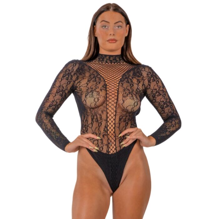Teddy Lace High Neck s výřezem Teddy Lace High Neck s výřezem