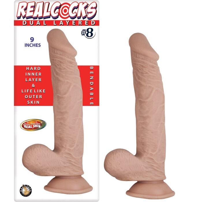 Dildo Nasstoys RealCocks 9 palců s ohýbatelným jádrem Dildo Nasstoys RealCocks 9 palců s ohýbatelným jádrem