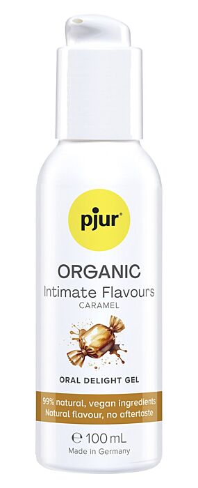 Ochucený intimní gel Pjur ORGANIC Intimate Flavours Caramel