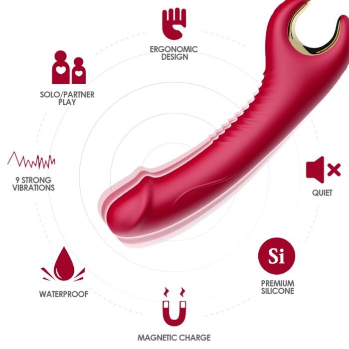 ARMONY - PRINCE DILDO VIBRATOR & ROTATOR RED ARMONY - PRINCE DILDO VIBRATOR & ROTATOR RED