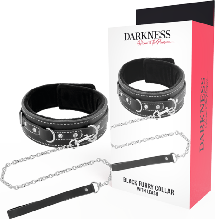 Collar de Bondage Darkness con correa acolchado y ajustable