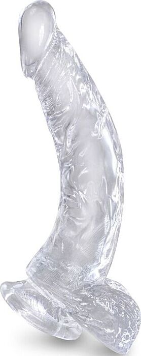 Consolador realista KING COCK Clear curvado 16.5 cm