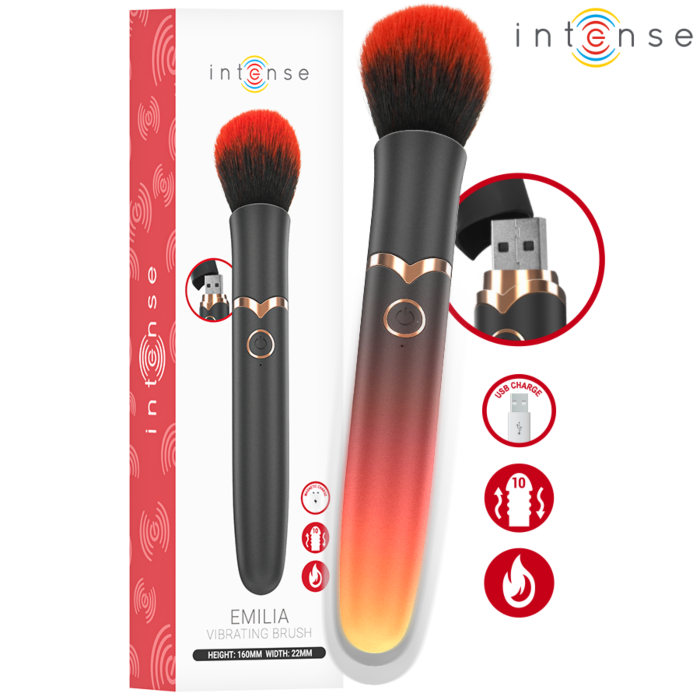 INTENSE - EMILIA HEATED VIBRATING BRUSH 16 CM INTENSE - EMILIA HEATED VIBRATING BRUSH 16 CM