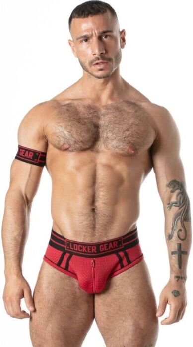 Jockstrapové boxerky LOCKER GEAR Sport Mesh červené XL
