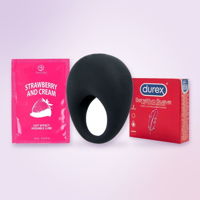 Sada pro páry s vibračním kroužkem Pretty Love, kondomy a lubrikantem